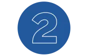 A blue circle with the number two in the center in a white outline
