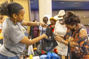 Community members at a health event