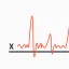 A signature line for a prescription pad that shows the lines of a heart rate monitor instead of a signature.