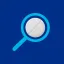 A white round pill with a score line is shown under a blue magnifying glass against a dark blue background.