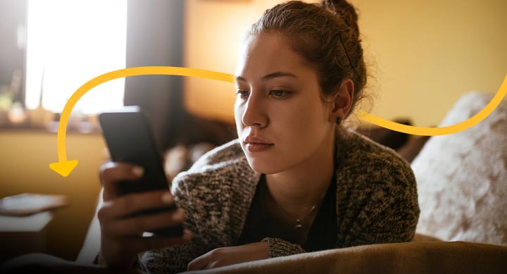 women looking at phone