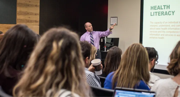 Michael Mackert at a lecture